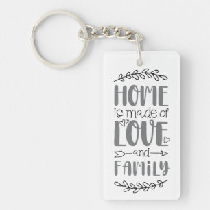 Llavero Hogar hecho de amor y familia amor lindo flor quo