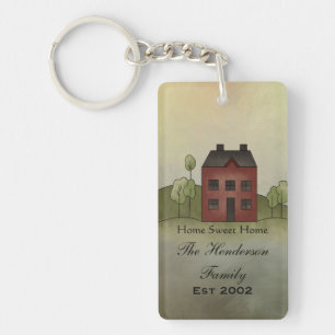 Llavero Hogar Sweet Home Custom Name Keychain