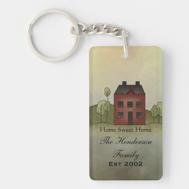 Llavero Hogar Sweet Home Custom Name Keychain (Frente)