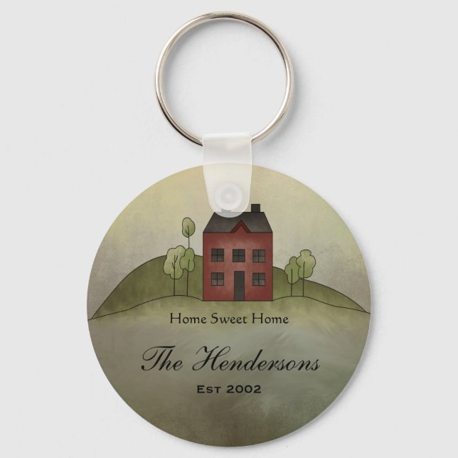 Llavero Hogar Sweet Home Custom Name Keychain (Anverso)