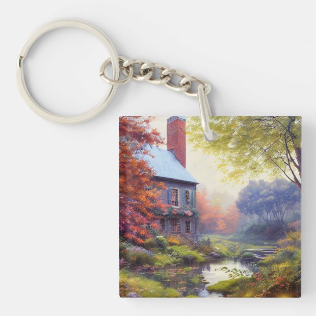 Llavero Hogares/arroyos/bosques/pintura (Frente)