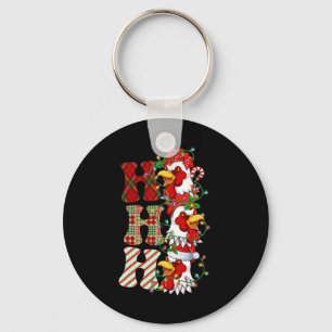 Llavero Hohoho Chickens Santa Hat Reindeo Feliz Navidad