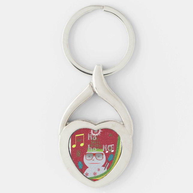 Llavero ¡HOHOHO! Diseño artístico de la moda de los navida (Anverso)