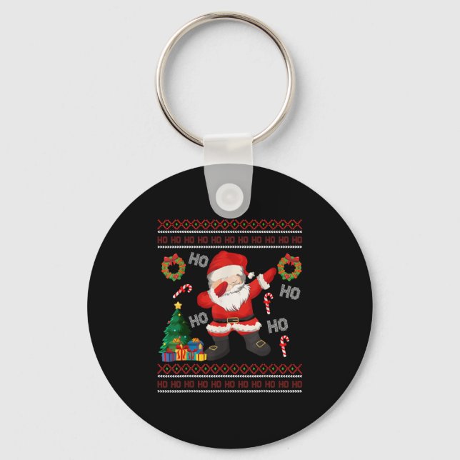 Llavero Hohoho Santa Claus Dabbing Navidades feos Sweater (Anverso)