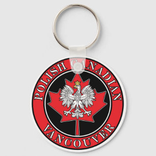 Llavero Hoja canadiense polaca redonda de Vancouver