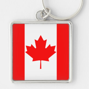 Llavero Hoja de Arce Roja Brillante Bandera de Canadá