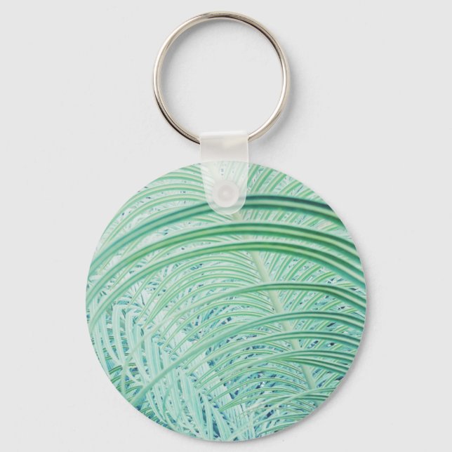 Llavero Hoja de palma de planta verde suave (Anverso)