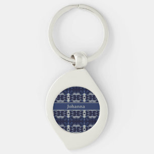 Llavero Hoja de Palma en Azul Delft Botánico Personaliza