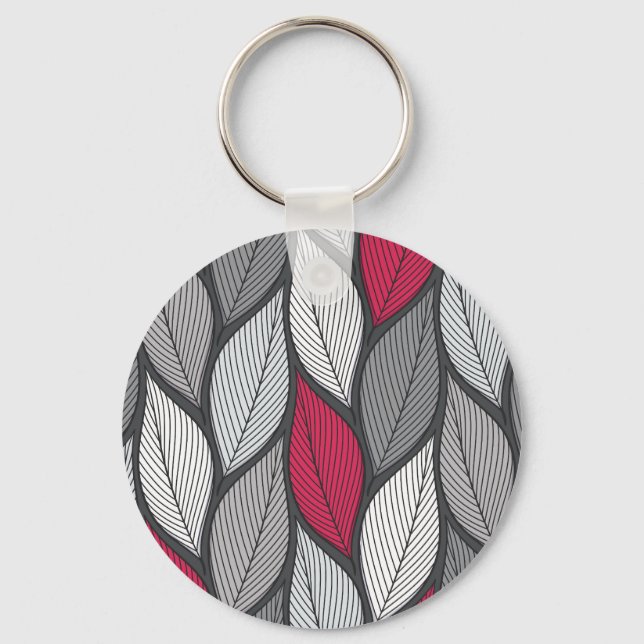 Llavero Hojas coloridas: patrón sin costuras dibujado a ma (Anverso)