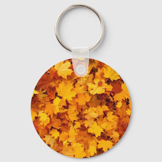 Llavero Hojas de Arce Amarillas de Otoño (Anverso)