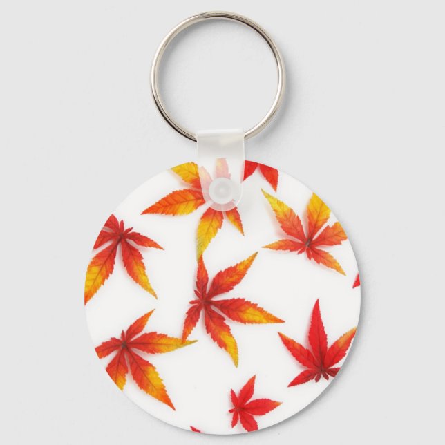 Llavero Hojas de arce de otoño rojas (Anverso)