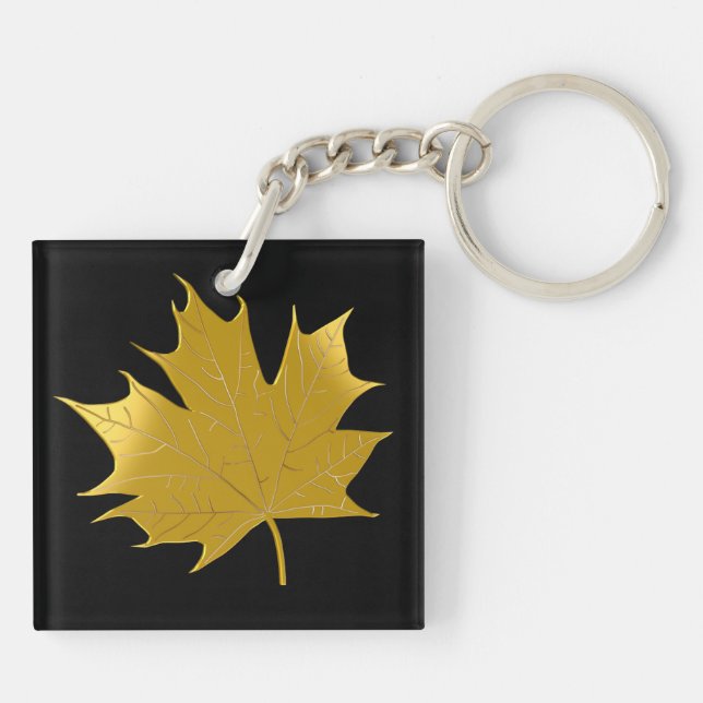 Llavero Hojas de arce dorado (Atrás)