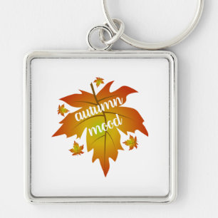 Llavero Hojas de arce en la tipografía de humor de otoño