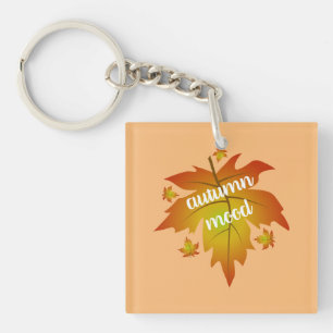 Llavero Hojas de arce en la tipografía de humor de otoño