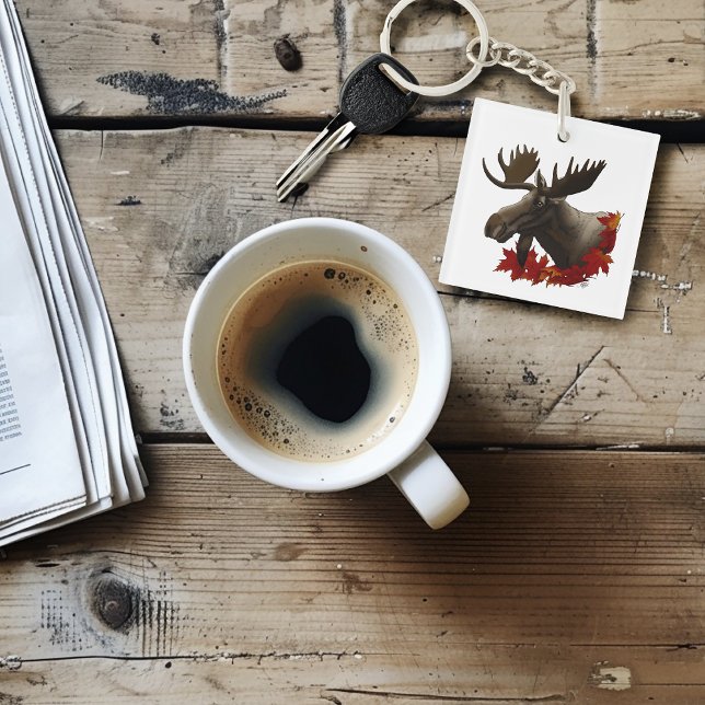 Llavero Hojas de arce rojas de Moose (Subido por el creador)