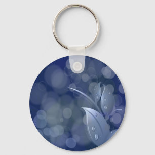 Llavero Hojas de Bokeh Azul