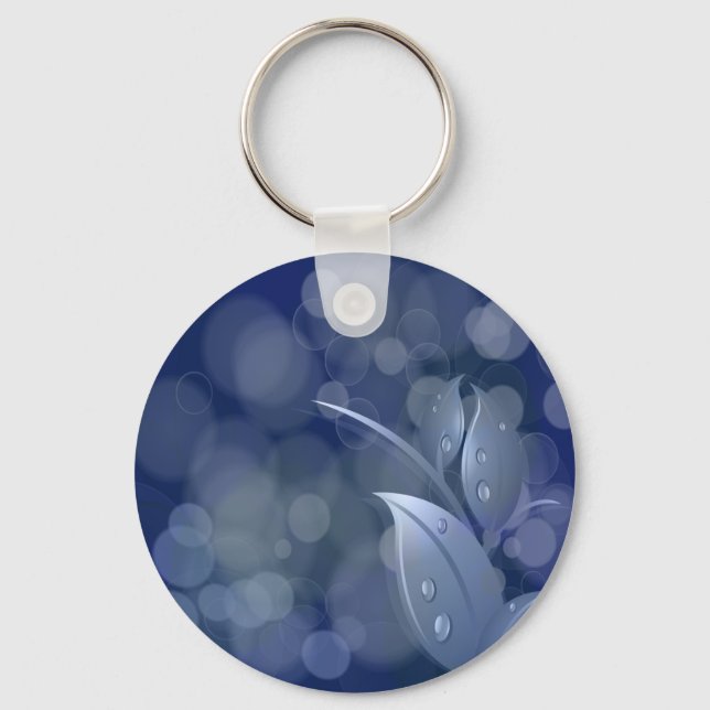 Llavero Hojas de Bokeh Azul (Anverso)