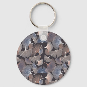 Llavero Hojas de Ginkgo: elegante patrón natural.