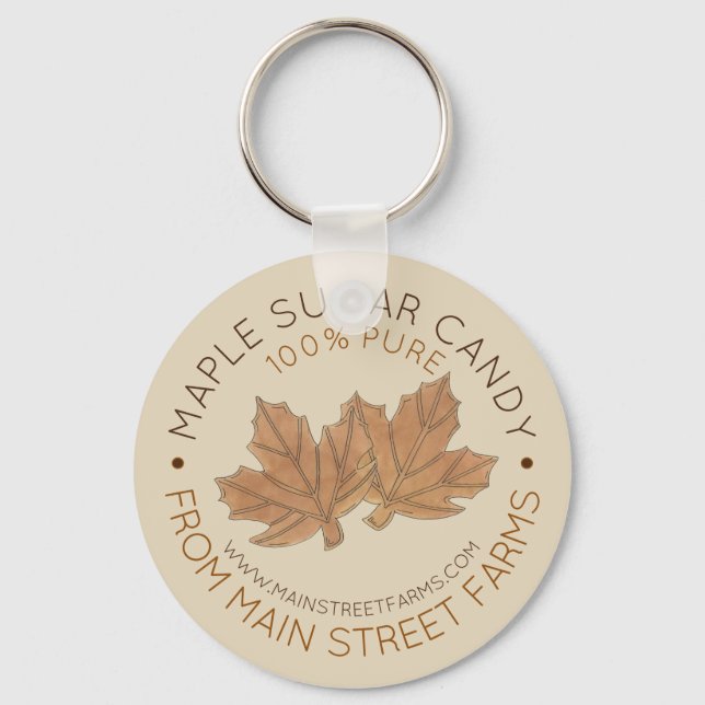 Llavero Hojas de hojas de hojas de avena de jarabe de azúc (Anverso)