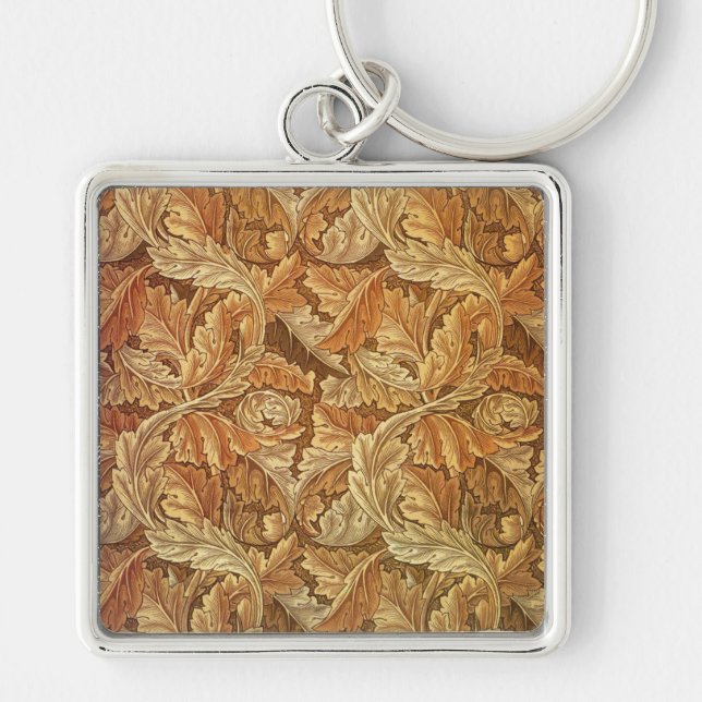 Llavero Hojas de otoño Acanthus marrón de William Morris (Frente)
