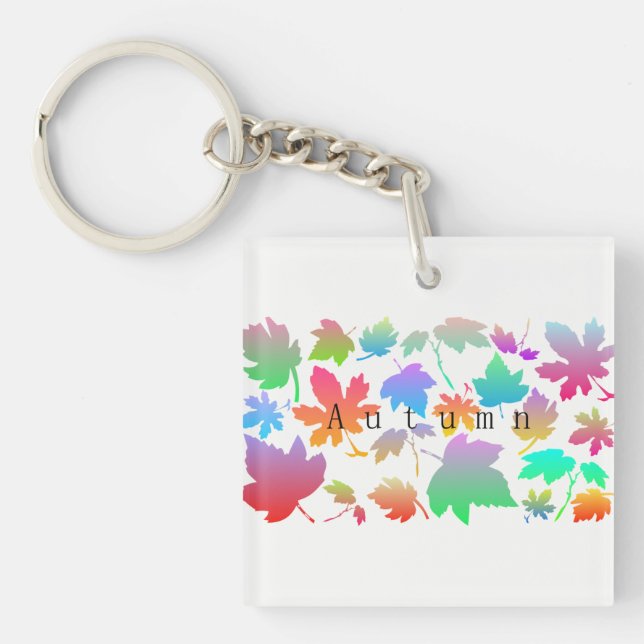 Llavero Hojas de otoño coloridas (Frente)