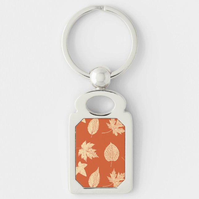 Llavero Hojas de otoño - naranja mandarín (Anverso)