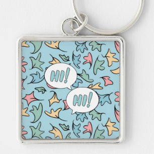 Llavero Hojas de Pastel Azules