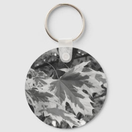 Llavero Hojas en blanco y negro