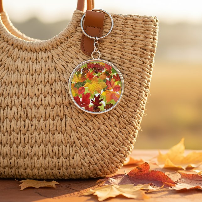 Llavero Hojas otoñales (Autumn Fall Leaves Keychain
)