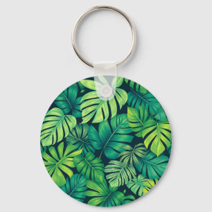 Llavero Hojas Tropicales de Monstera Patrón de Jungla