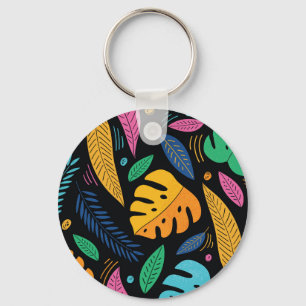 Llavero Hojas tropicales modernas: fondo sin costura.