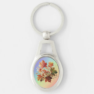 Llavero Hojas y flores de otoño en el arte de Bouquet en o