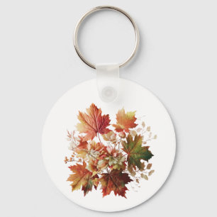Llavero Hojas y flores de otoño en el arte de Bouquet en o