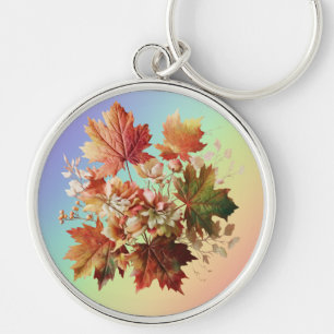 Llavero Hojas y flores de otoño en el arte de Bouquet en o