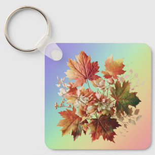 Llavero Hojas y flores de otoño en el arte de Bouquet en o