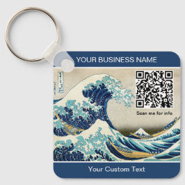 Llavero Hokusai - La Gran Ola de Kanagawa - Código QR