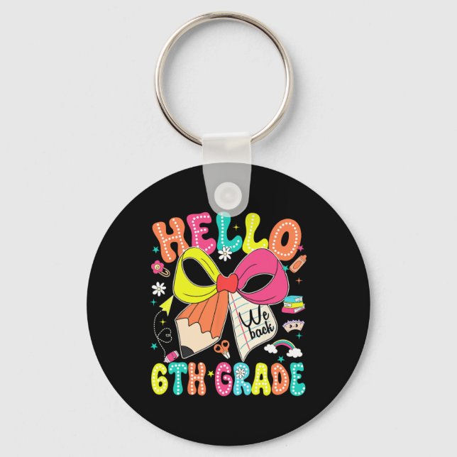 Llavero Hola 6to Grado Volvemos Al Colegio Profesora Chica (Anverso)