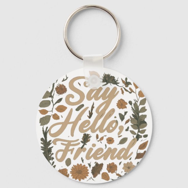Llavero Hola, Amigo - Keychain del círculo de aluminio (Anverso)