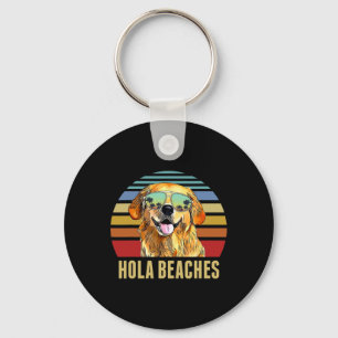 Llavero Hola Beaches Funny Labradors Dog Retro Sunset Beac