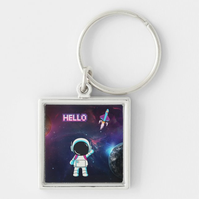 Llavero Hola desde el espacio. (Frente)