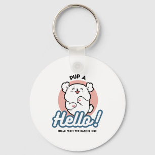Llavero ¡Hola! - Diseño feliz de Personalizados de perros