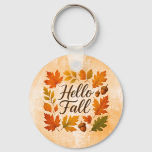 Llavero Hola Hojas de otoño y bellotas
