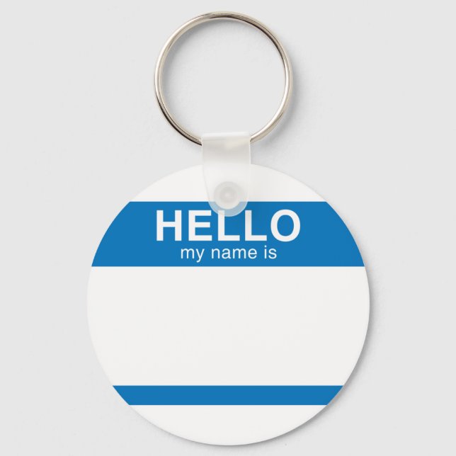 Llavero Hola Mi Nombre Es - Azul (Anverso)