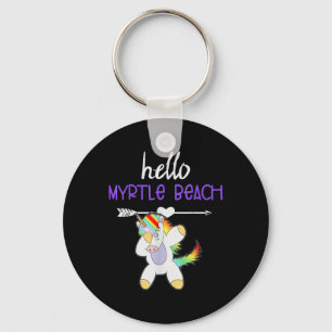Llavero Hola Myrtle Beach South Carolina Dabbing Unicorn