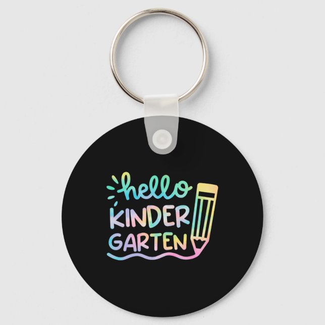 Llavero Hola niños de kindergarten, profesoras de tintes d (Anverso)