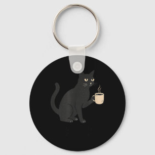 Llavero Hola oscuridad viejo amigo gato y café Halloween