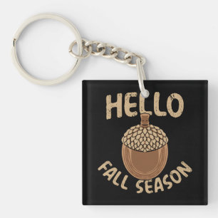Llavero Hola Otoño Acorn Acogedor