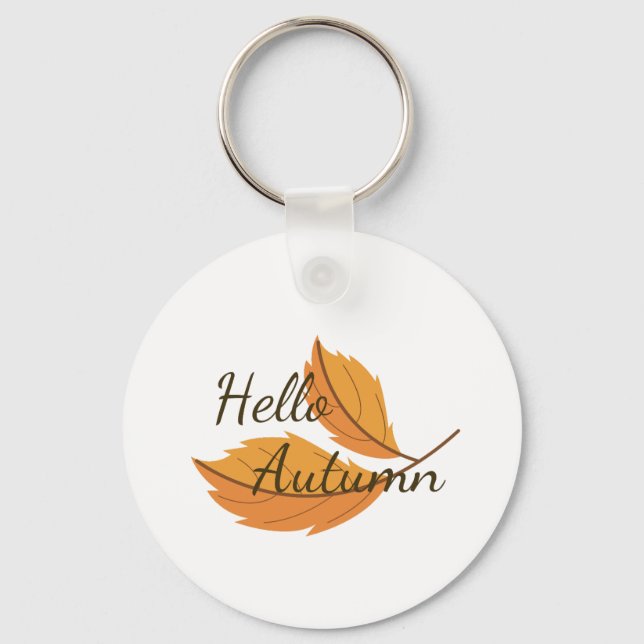Llavero Hola Otoño - Colección de Follaje de Otoño Vibrant (Anverso)
