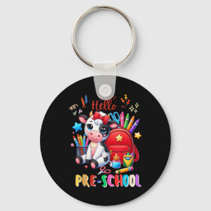 Llavero Hola Preescolar Cute Cow 100 Day Of School Stude