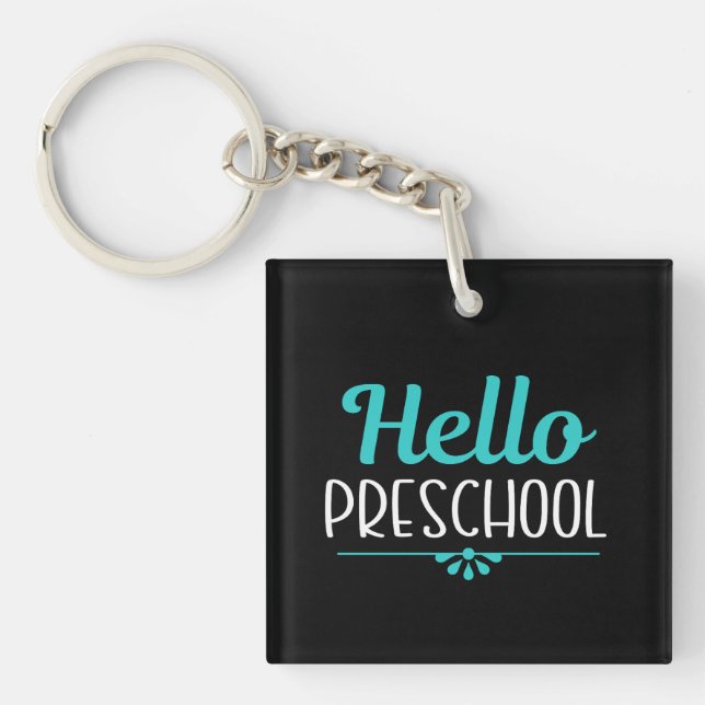 Llavero Hola profesor de primer día de clase preescolar (Frente)
